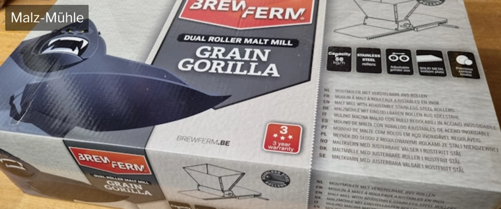 Der Grain Gorilla ist eine Malz-Mühle aus Edelstahl und soll mir immer frisch geschrotetes Malz in den Sudkessel bringen